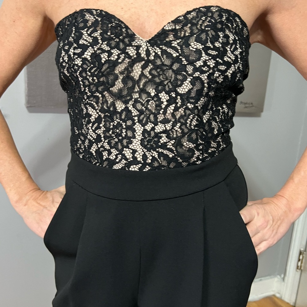 Express black lace jumpsuit
